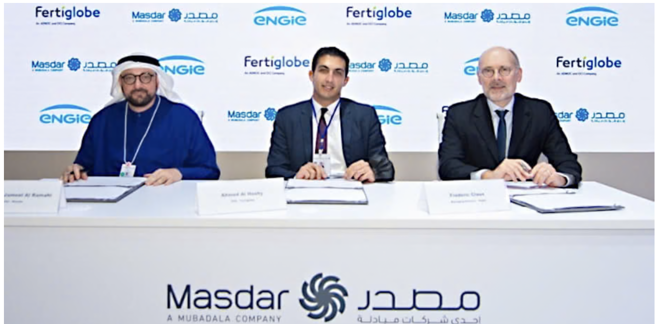 Masdar, ENGIE sign agreement with Fertiglobe to co-develop green hydrogen for ammonia production
